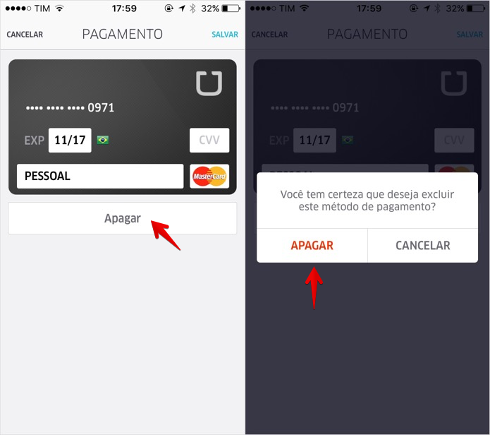 Como trocar o cartão de credito de pagamento no app Uber